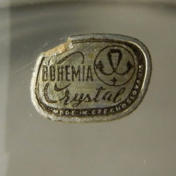 Vintage Bohemia Crystal Decanter Beaker Sterling Silver Design Czech - Picture 13 of 13